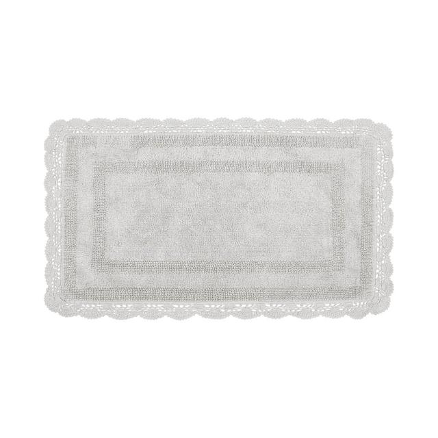 Laura Ashley Crochet Cotton Reversible 21" x 34" Bath Rug