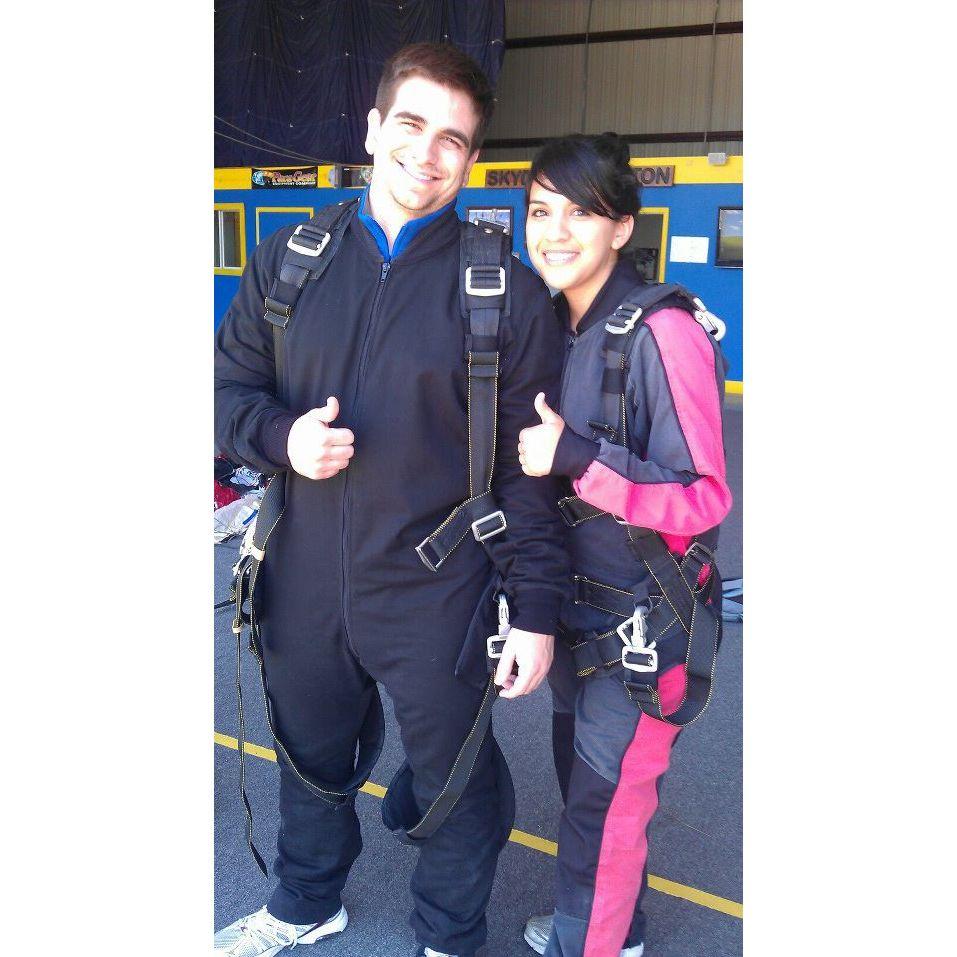 Skydiving after our college graduation in 2011.