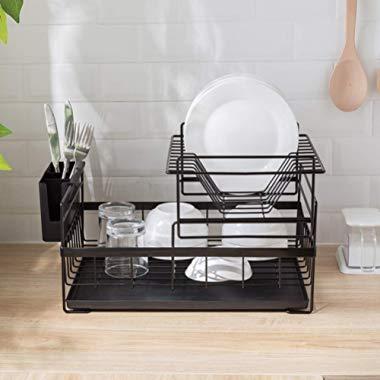 Hossejoy Professional Dish Rack, Large Metal Kitchen Countertop, Sink Dish Drying Rack, Kitchen Dish Rack for Glasses, Silverware, Bowls, Plates, Utensils