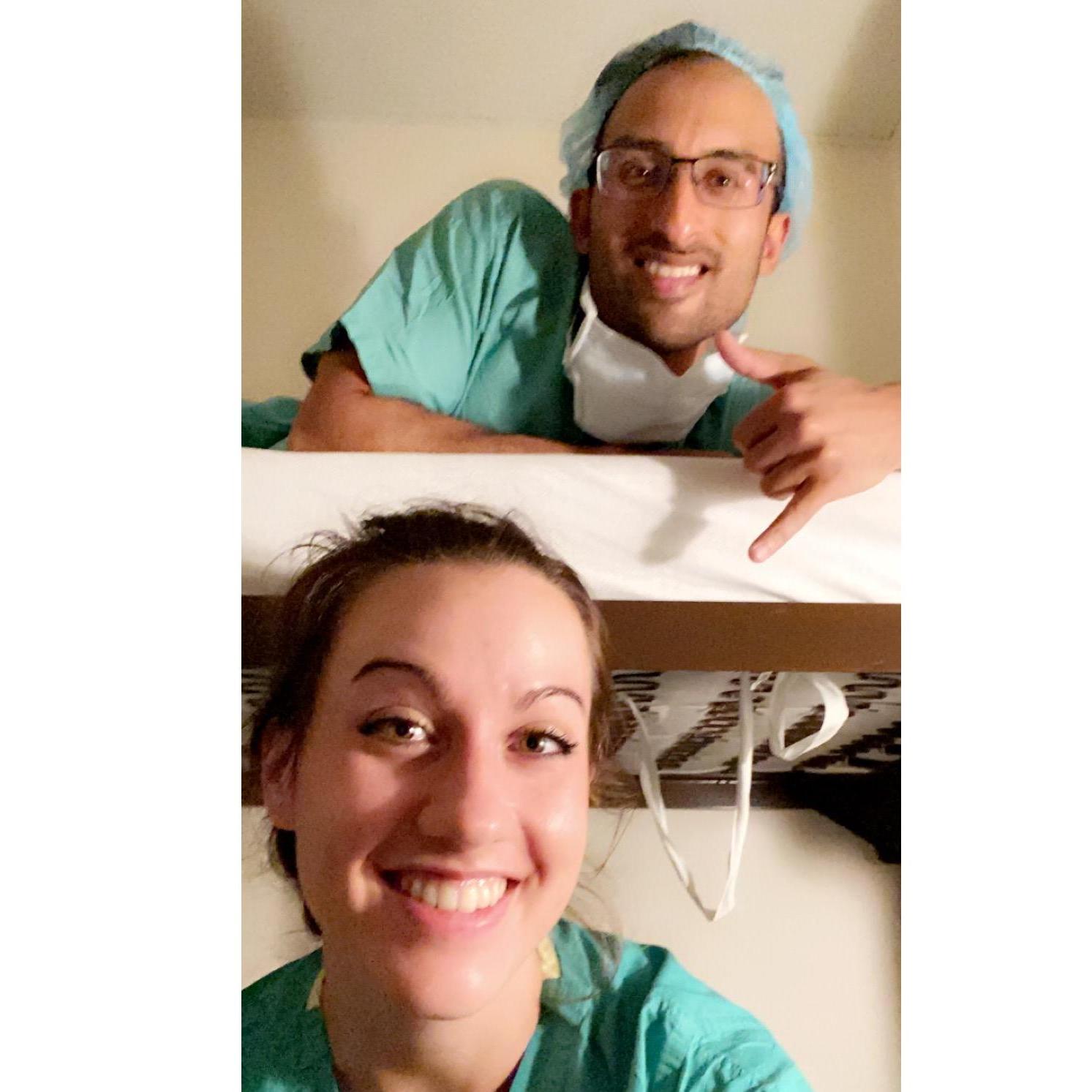 First call shift together for anesthesia!