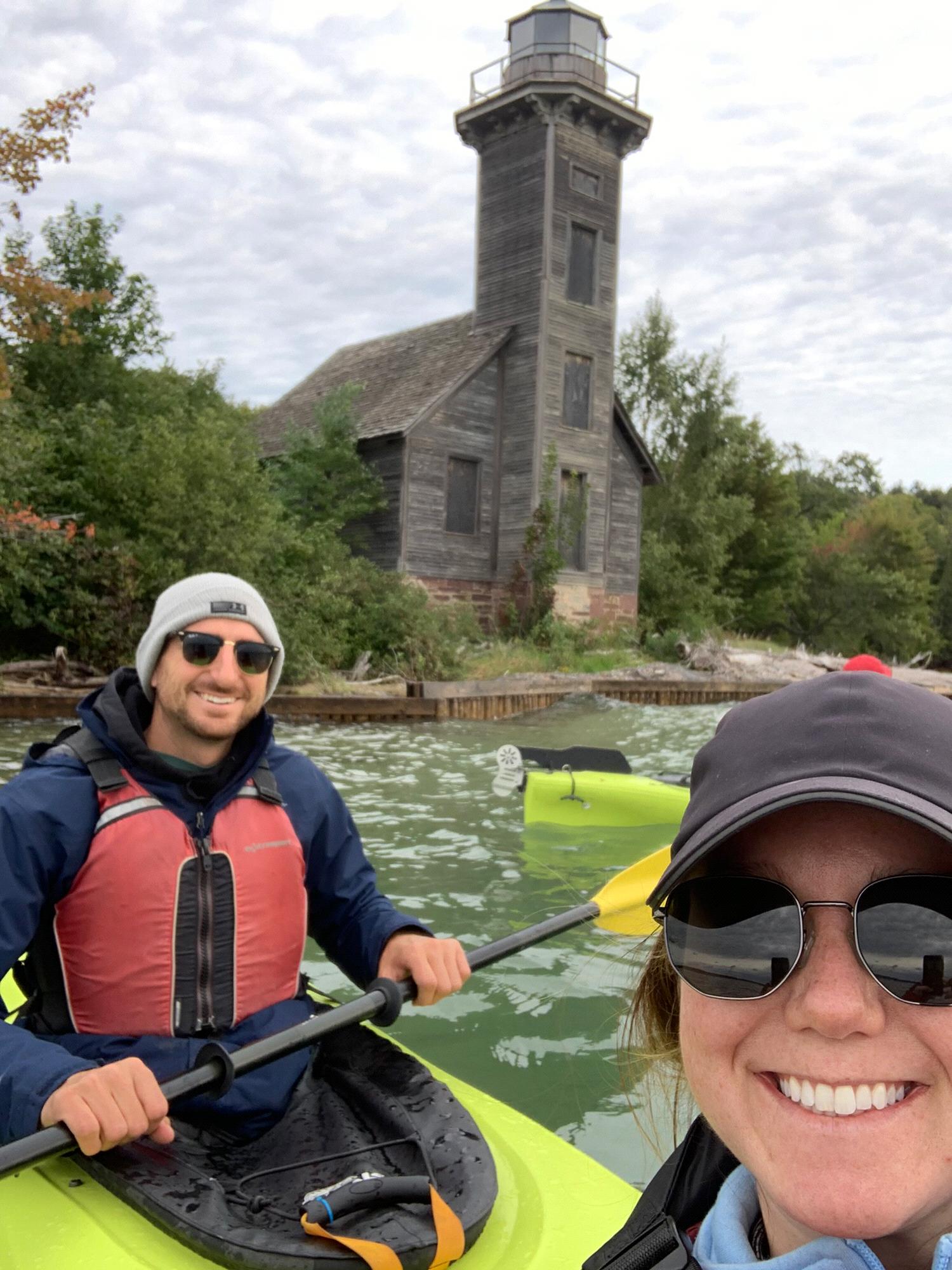 Kayaking by Pictured Rocks, Munising, MI