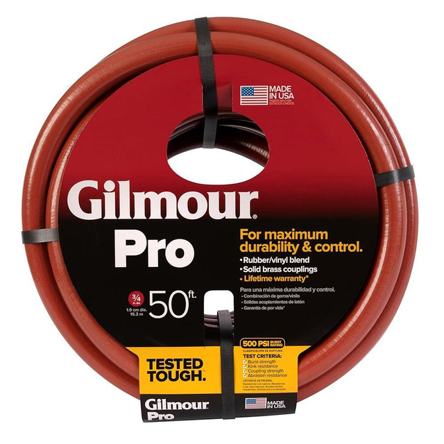 Gilmour Pro Commercial 3/4" x 50' Heavy Duty Water Hose, Durable and Kink Resistant 50 ft Garden Hose