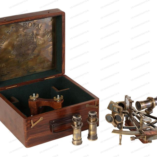 8 Inch Maritime Antiques Marine Captain Sextant - Brass Nautical Sextant