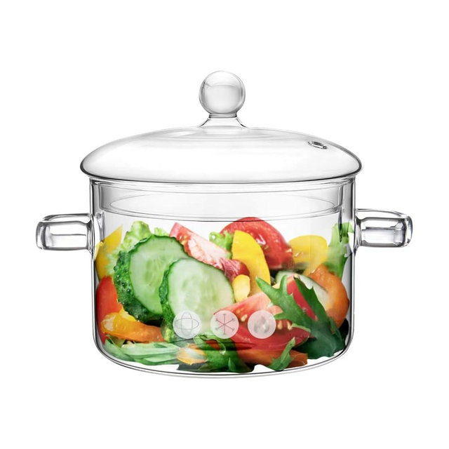Glass Pots for Cooking on Stove, 1.5L/50oz Glass Cooking Pot with Lid, Heat-Resistant Simmer Pot for Stove Potpourri, Saucepan Pot FIts for Cooking, Soup, Milk, Tea.