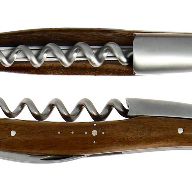 Sommelier knife, satin finish with walnut handle