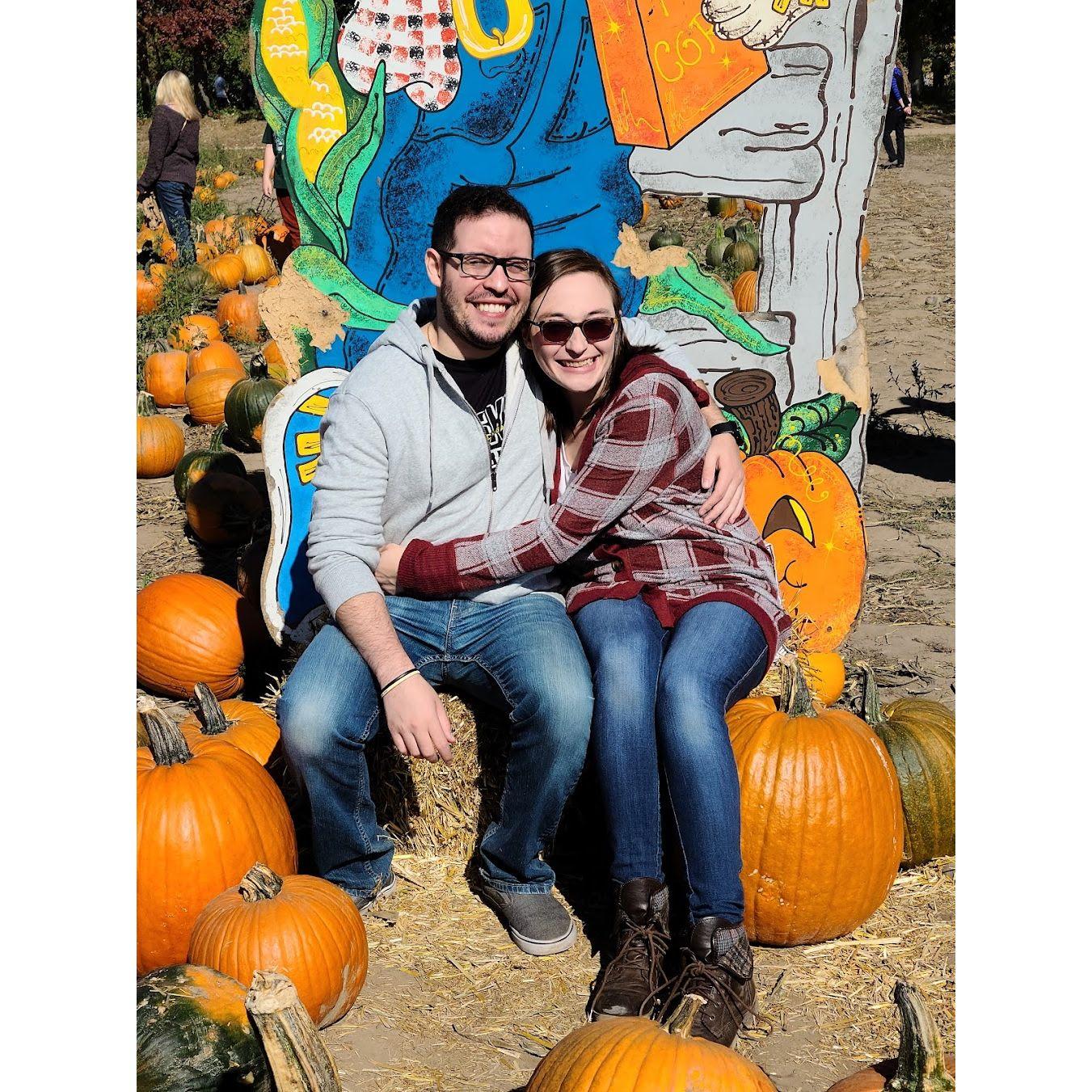 Celebrating Cece's birthday at an apple orchard