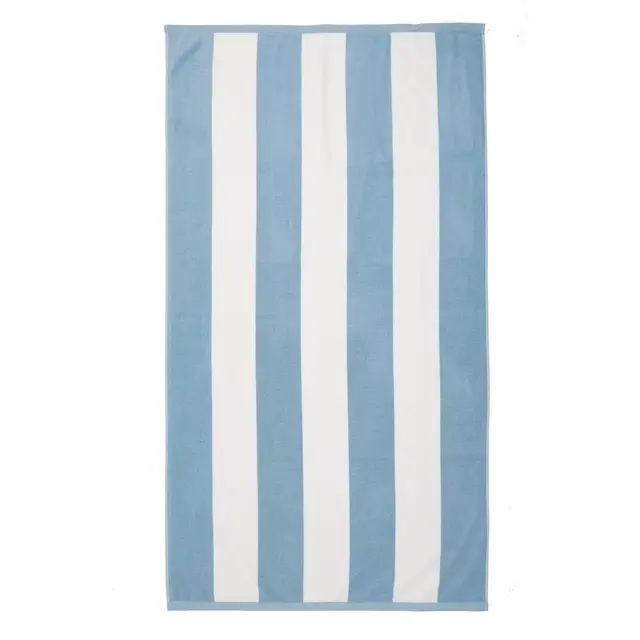 Everhome™ Cabana Stripe Beach Towel in Dusk Blue