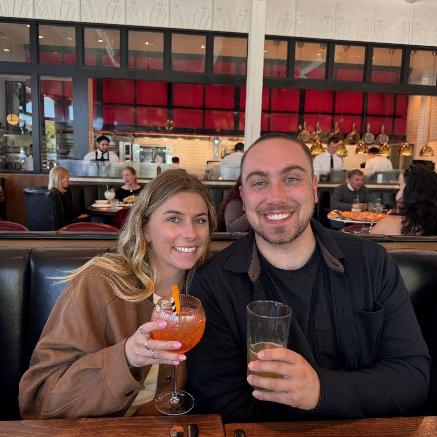 Celebrating after we picked our wedding venue. May 2025