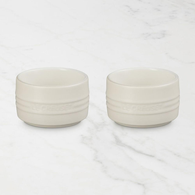 Le Creuset Stoneware Round Straight Wall Ramekin, Set of 2, Brioche