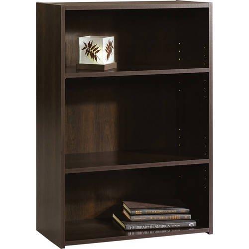 Sauder Beginnings 35" 3-Shelf Standard Bookcase, Cinnamon Cherry
