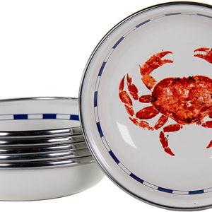 Golden Rabbit Enamelware - Set of 6-4oz Tasting Dishes (Crab House)