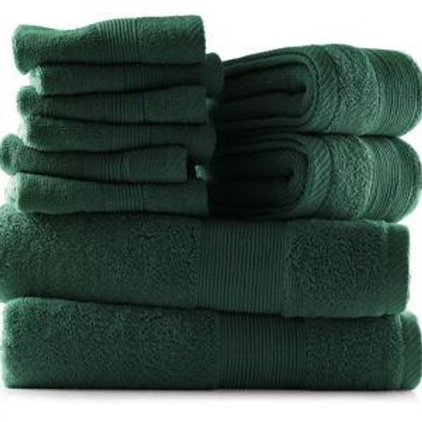 Hearth & Harbor Bath Towels, 10 Piece Highly Absorbent Towel Set - Hunter Green