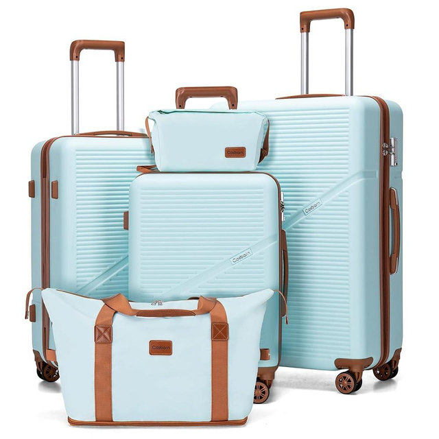 Cosbarn Luggage Sets 5 Piece Suitcases with Wheels, Suitcase Set ABS Hard Case Luggage with TSA Lock Spinner Wheels Durable Travel Luggage