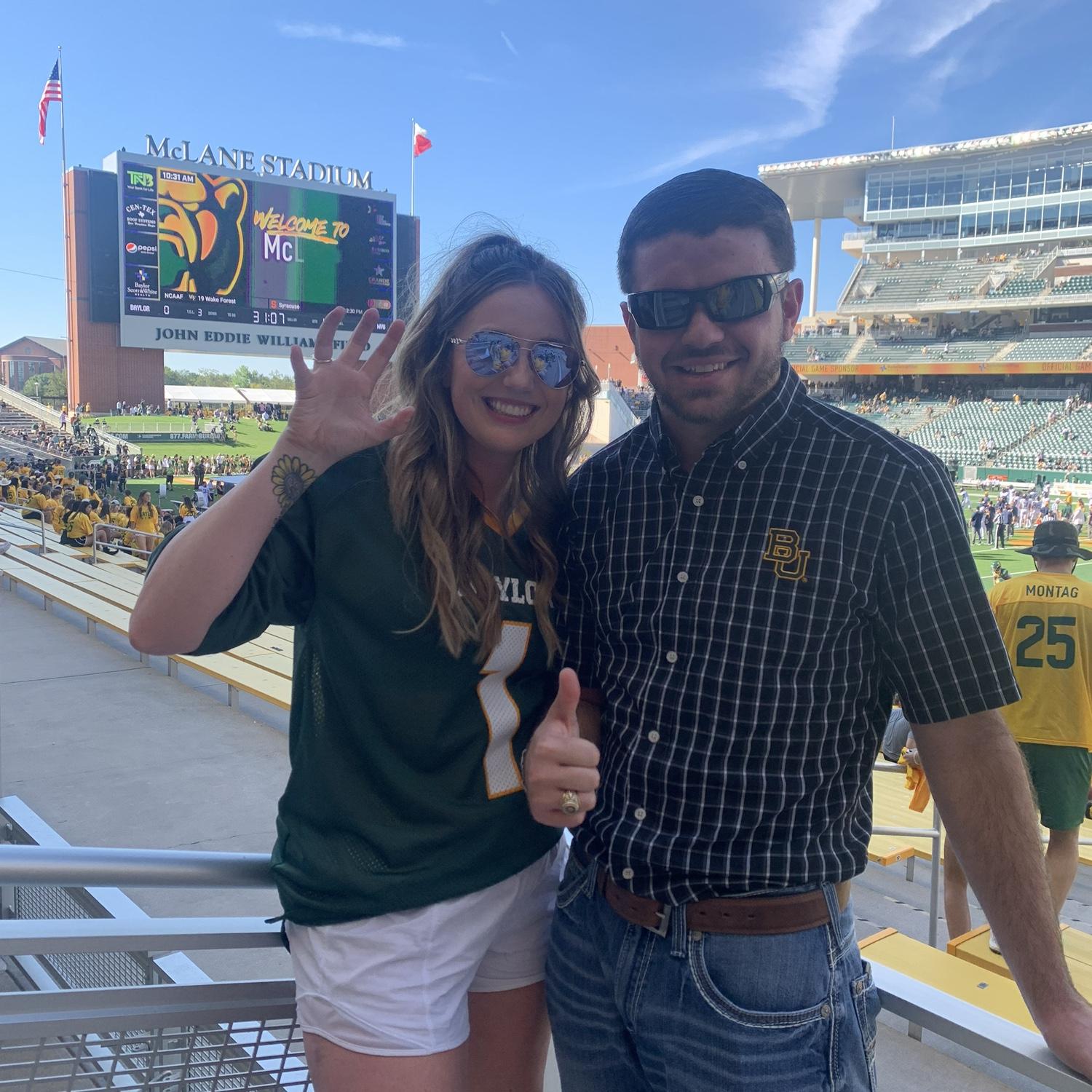 Calebs first Baylor game! Look at him sporting that Baylor shirt ;)