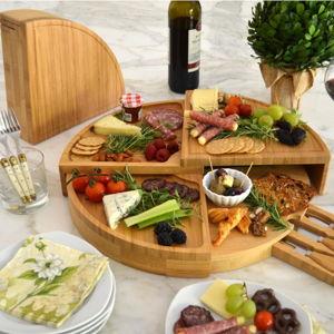 Picnic at Ascot Multi-Level Cheese/Charcuterie Board - Patented Unique Design Stores as a Wedge