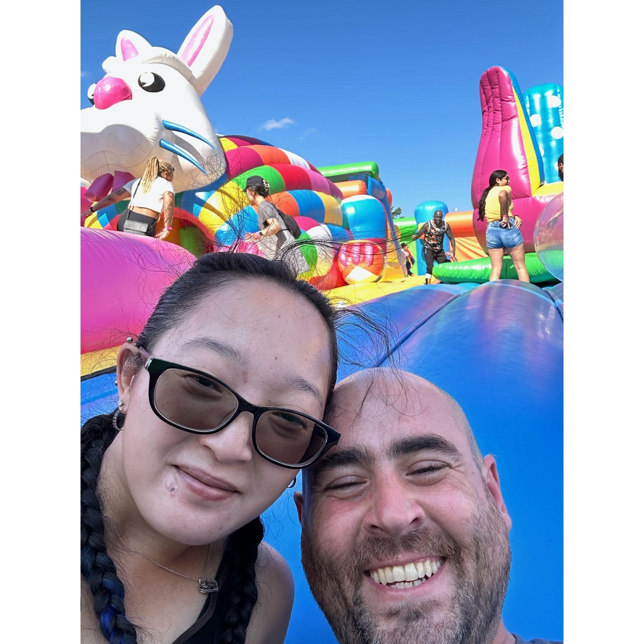 Out in the sun? And smiling?!