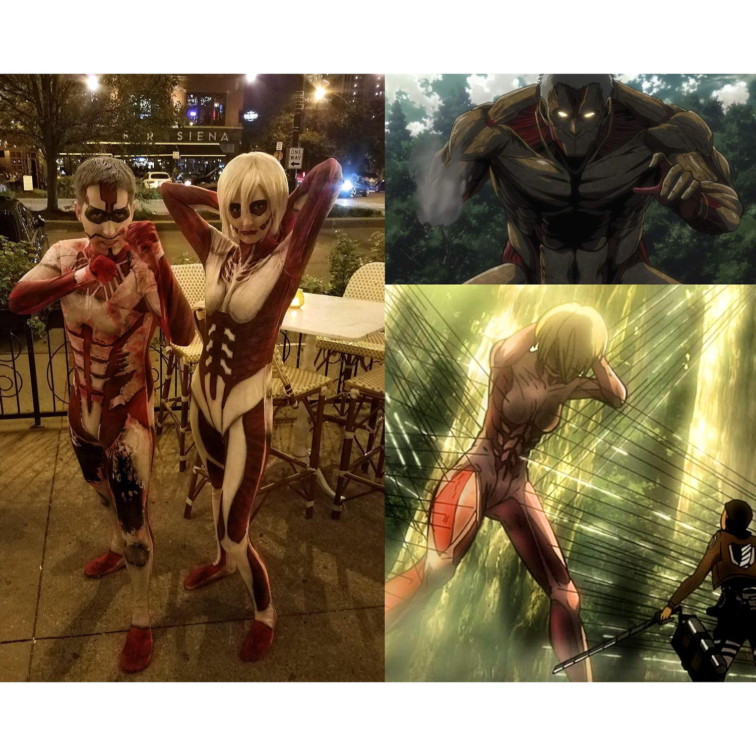 Halloween - 2017. Characters from the show "Attack on Titan"