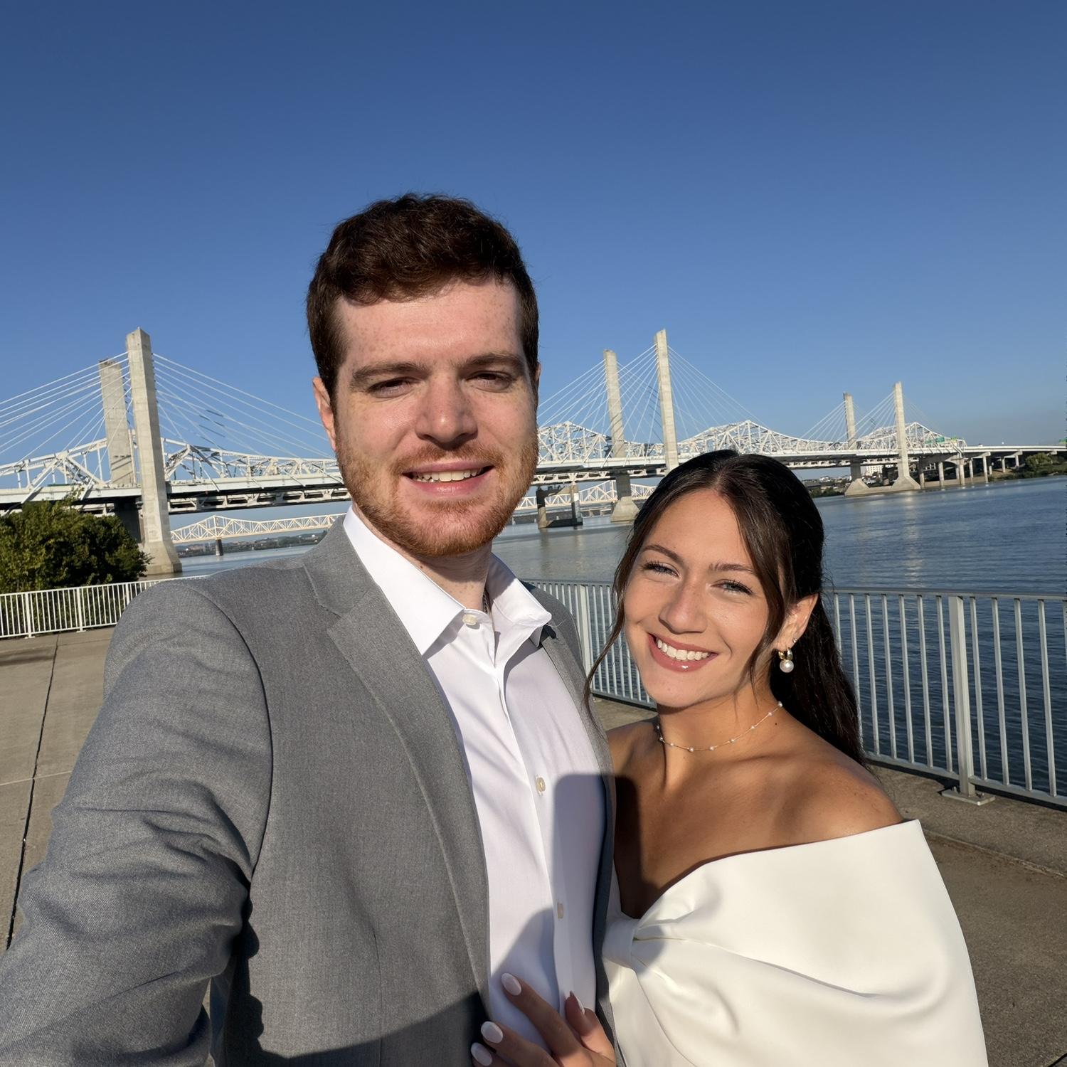 Engagement photos downtown Louisville on the river!