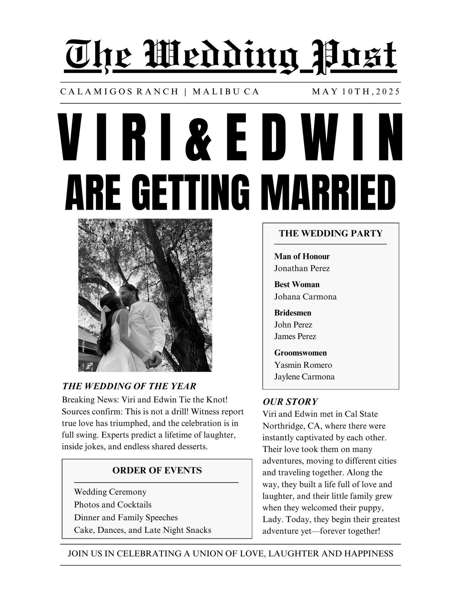 The Wedding Website of Edwin Carmona and Viri Perez