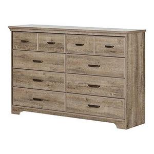 South Shore Versa 8-Drawer Double Dresser, Weathered Oak