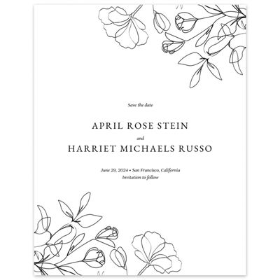 White Wedding Digital Save the Date - Essenza Bloom