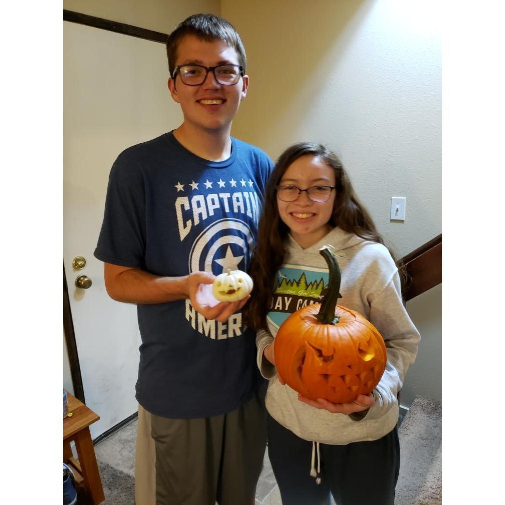 Carving Pumpkins for Halloween in October 2018!