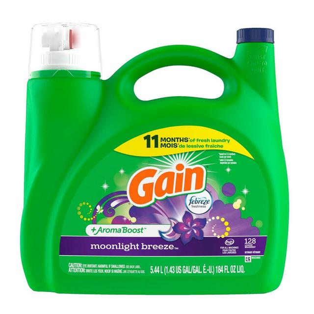 Gain + Aroma Boost Moonlight Breeze Scent HE Compatible Liquid Laundry Detergent - 184 fl oz