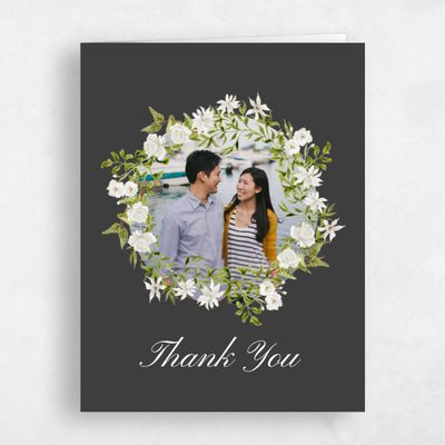 Grey Whimsical Wedding Thank You - Villagio Photo
