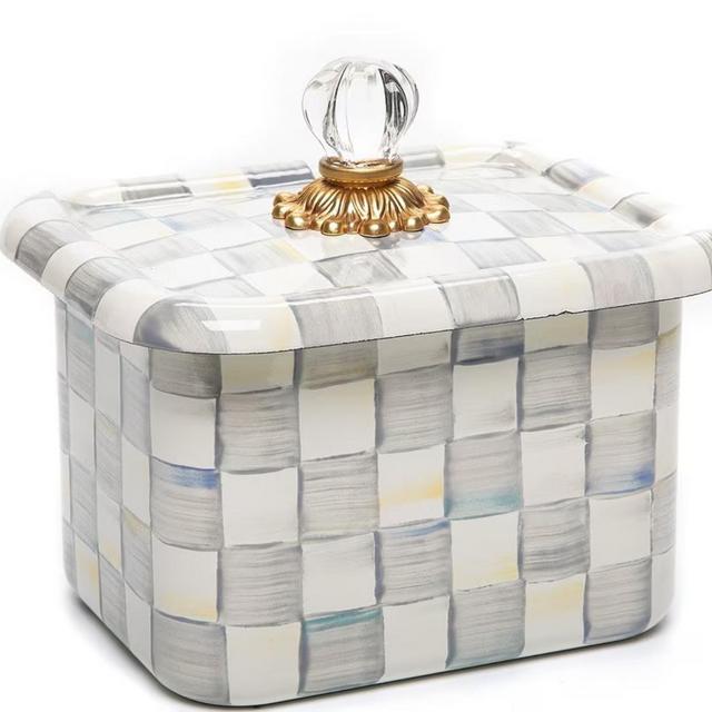 MacKenzie-Childs Check Enamel Recipe Box