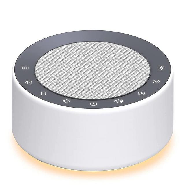 YTE White Noise Machine with 30 High Fidelity Soundtracks, 7 Colors Night Lights, Full Touch Cloth Grille and Buttons, Timer and Memory Features, Plug in, Sound Machine for Baby, Adults