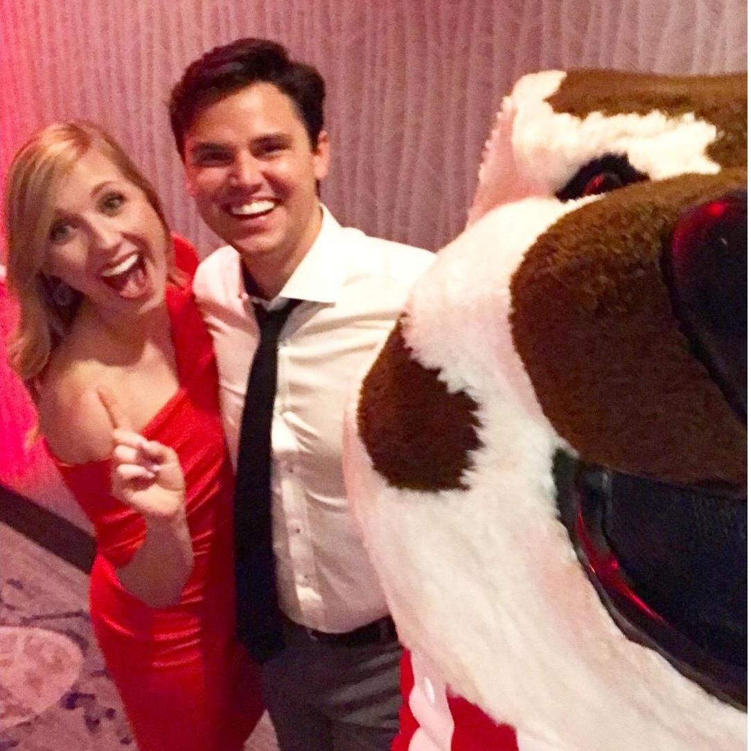 A selfie with the University of Wisconsin mascot (well, half of his face). But Boomer Sooner forever.