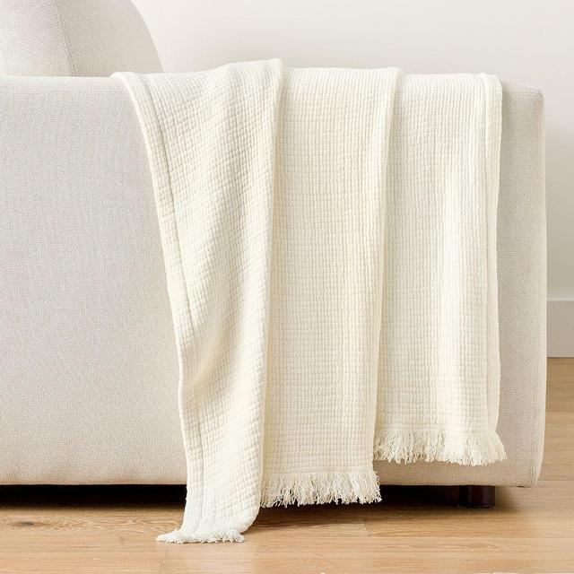 Cloud Gauze Throw, Parchment, 50" x 60"