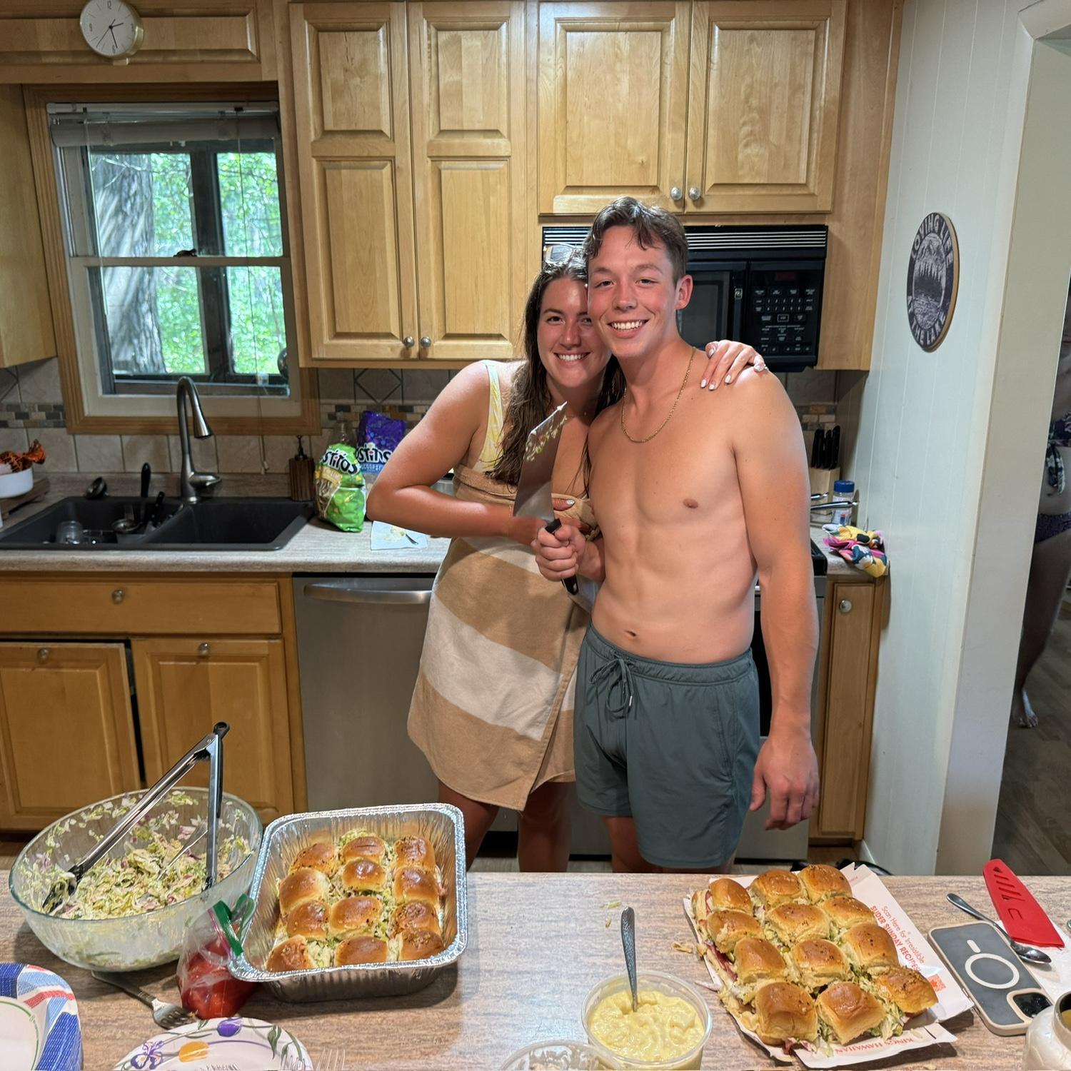 One of our favorite things to do, cook together!