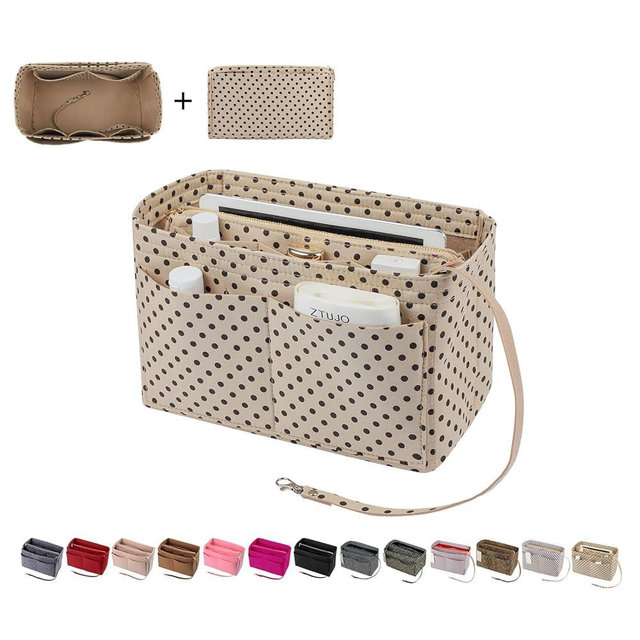 ZTUJO Purse Organizer Insert, Felt Bag Organizer with Metal Zipper, Handbag & Tote Shaper, For Speedy Neverfull Tote, 7 Sizes