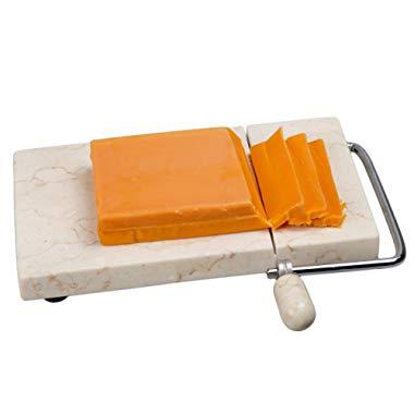 Evco International 74105 Natural Champagne Marble Slicer Cheese Cutter, 5" L x 8" W, Beige