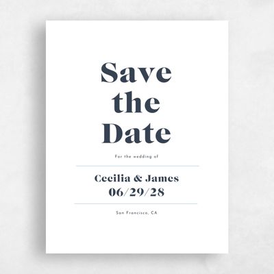 White Simple Wedding Save the Date - Henrietta Type