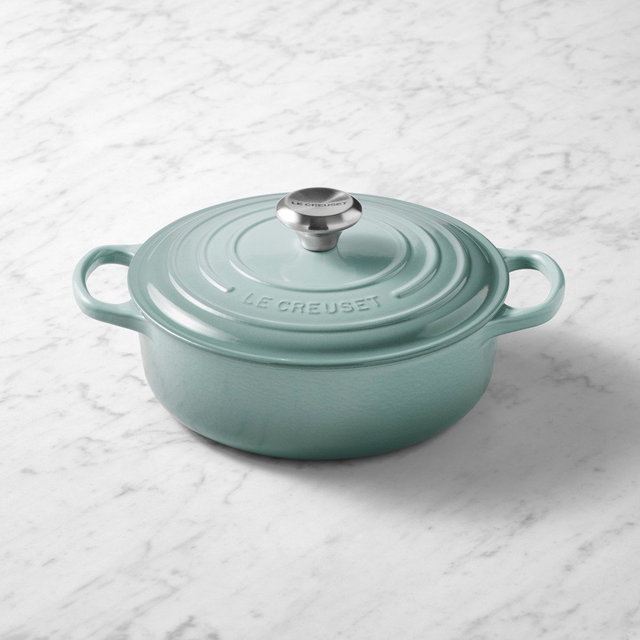 Le Creuset Signature Enameled Cast Iron Round Wide Oven, 3.5-Qt., Sea Salt