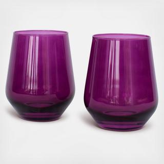 Estelle Stemless Wine Glass, Set of 2