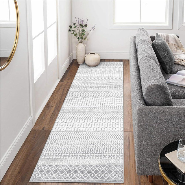 Nailttos Moroccan Washable Rug Runner, 2x8 Ultra Soft Non-Slip Vintage Kitchen Rug Runner for Hallway, Washable Laundry Room Rug Distressed Floor Carpet Runner for Entryway Kitchen Bathroom Bedroom