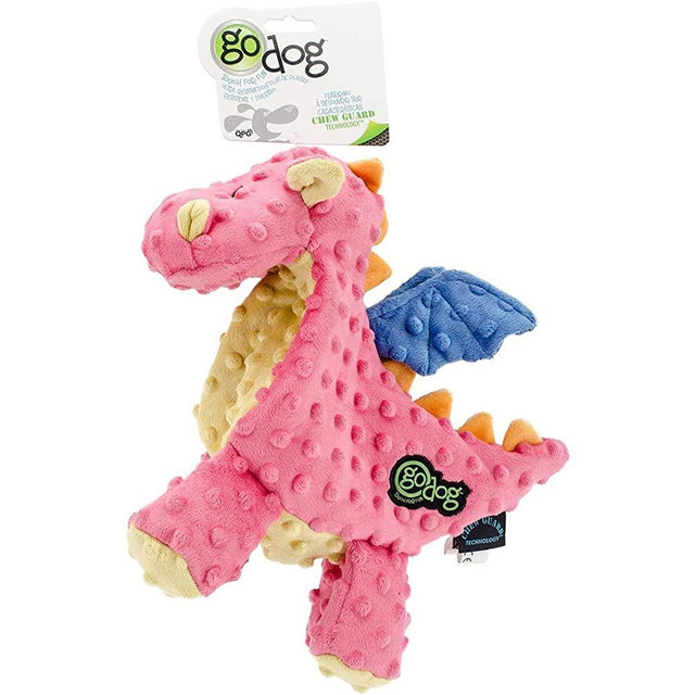 goDog Dragon Dog Toy with Chew