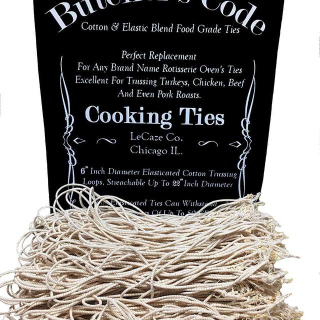Rotisserie Elastic and Cotton Blend - Stretchy Twine - Food Grade - Heat Safe - Cooking Ties - Poultry Loops - 50 Pack