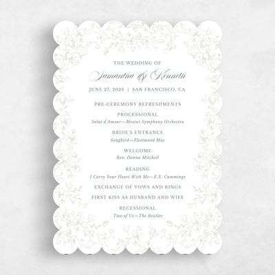 Green Scalloped Wedding Program - Venado