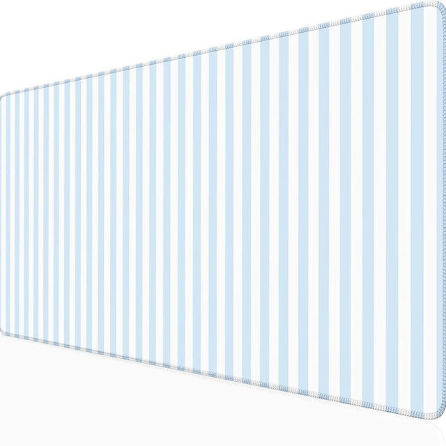 ohisxiacy Blue Striped Desk Mat Cute Pastel XXL Large Gaming Mouse Pad Desk Pad Kawaii Aesthetic Home Office Decor Cozy Keyboard Laptop Computer Mat