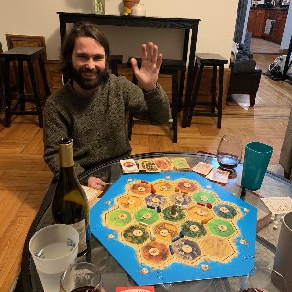the winter routine - game night at Maggie's apartment NYC January 2022