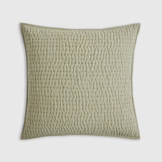 European linen cotton stitch Quilted Euro Sham