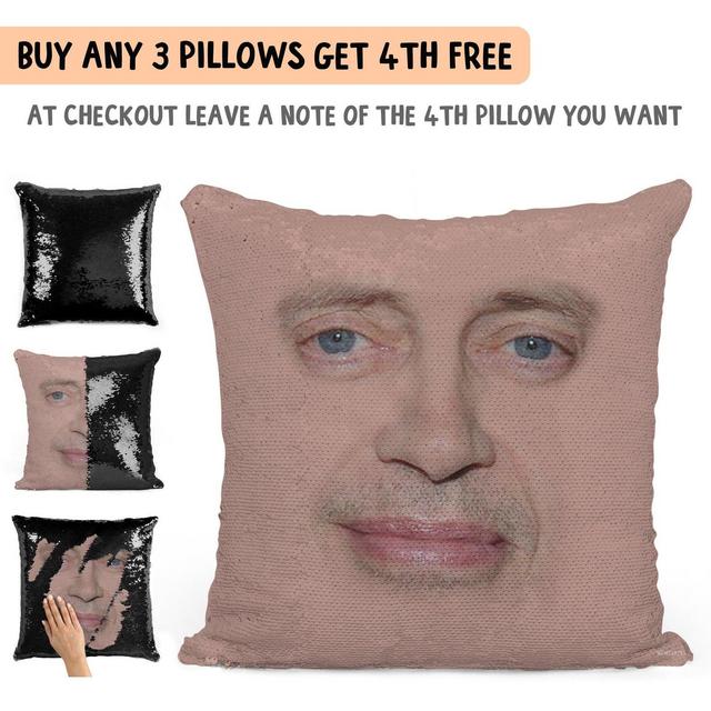 Steve Buscemi face sequin pillow | sequin Pillowcase | Two color pillow | gift for her | gift for him | pillow | magic pillow
