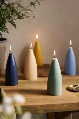 Cone Pillar Candles, Set of 2