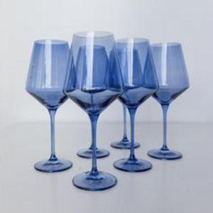 Estelle Colored Wine Stemware - Set of 2 - Cobalt Blue
