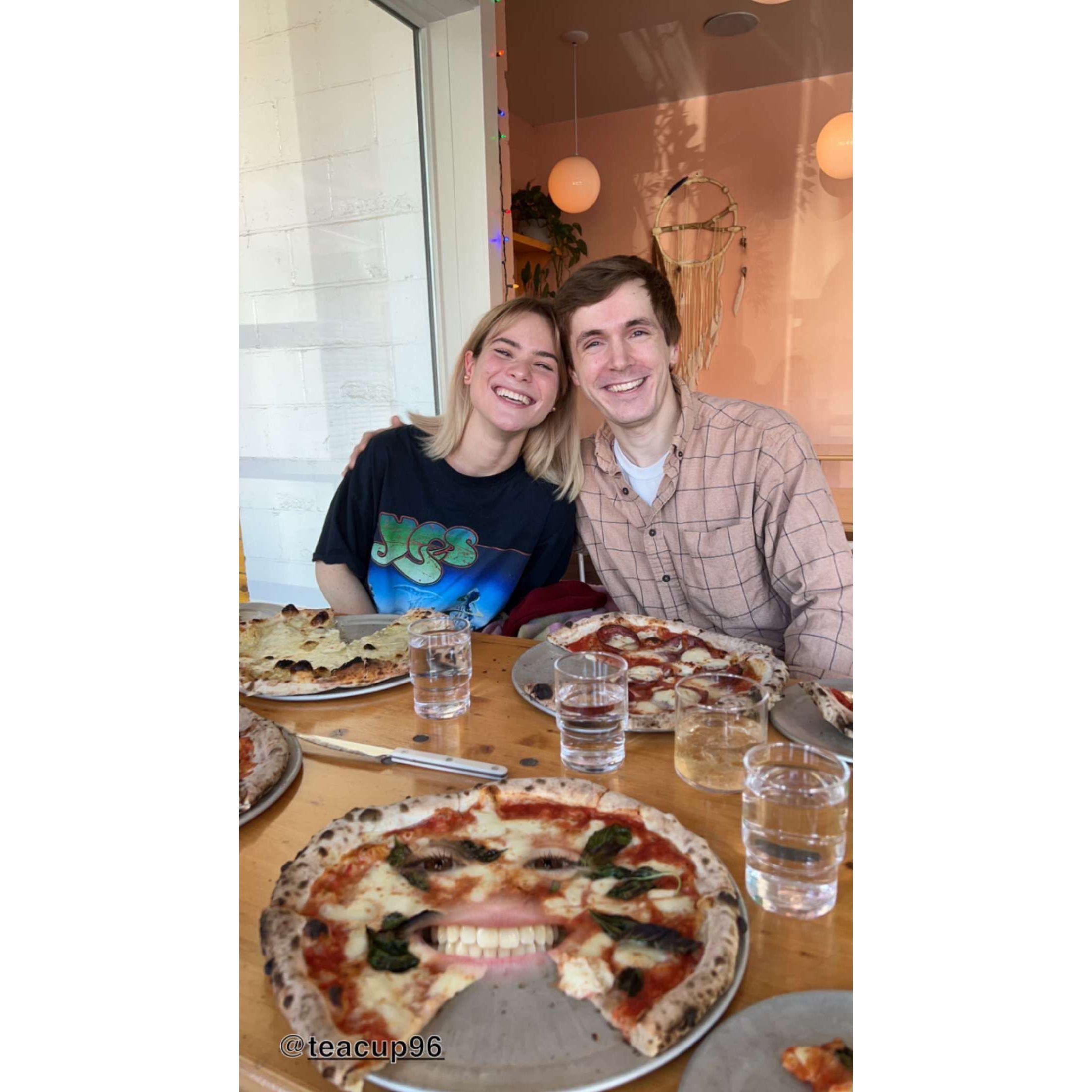Pizza date at our favorite spot/anniversary spot!