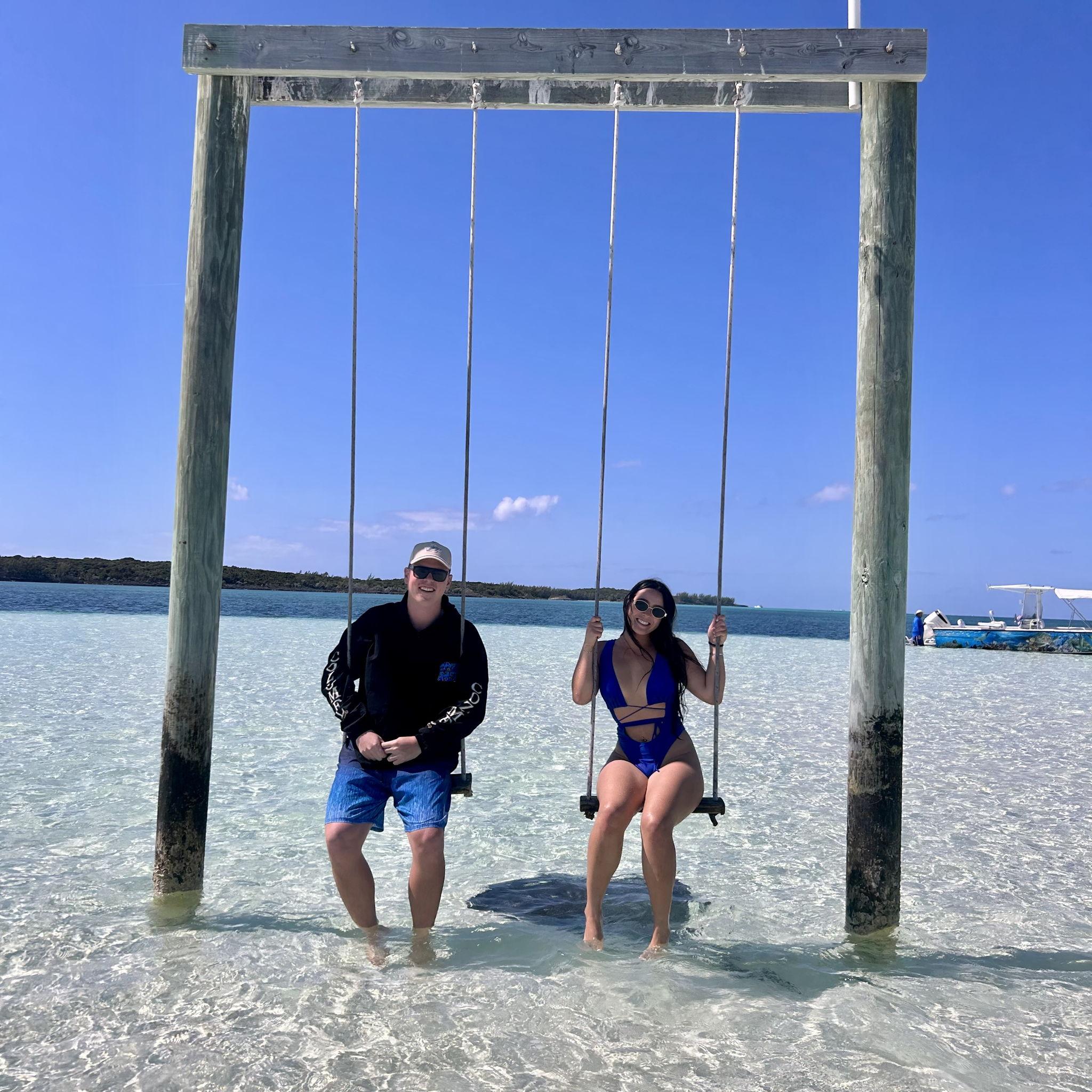 Swimming with the stingrays at the sandbar!